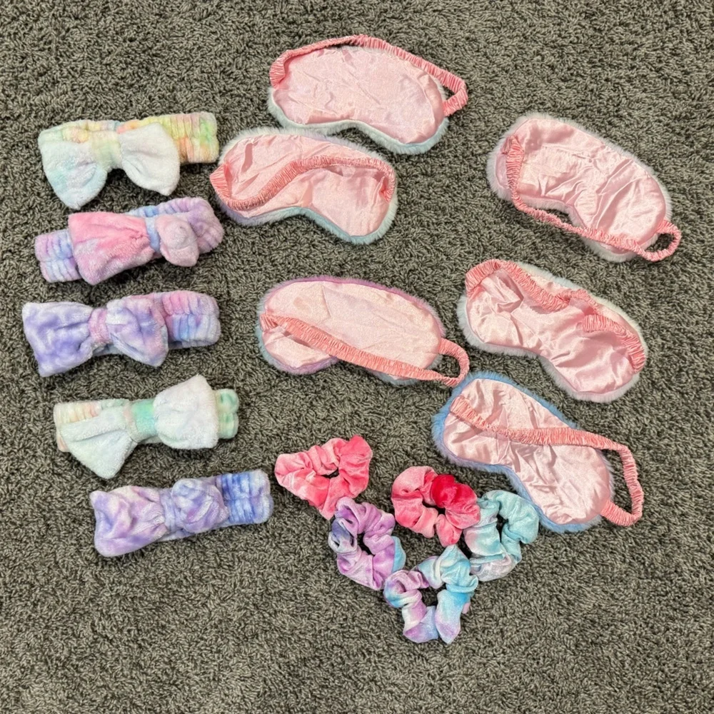 Spa Birthday party favors- headband, scrunchie and eye mask, enough for 5 kids - Picture 5 of 5